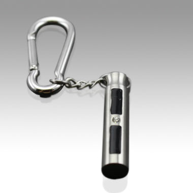 Elegant Cylinder Stainless Steel Cremation Keychain - ExquisiteUrns