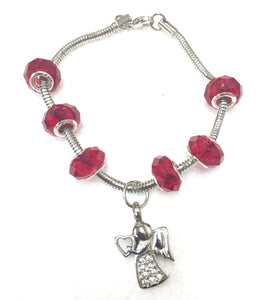 "Ruby Red" murano bead cremation Bracelet, Cremation Bracelet - ExquisiteUrns