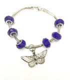 "Saphire Blue" murano bead cremation Bracelet, Cremation Bracelet - ExquisiteUrns