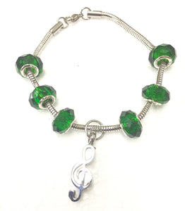 "Emerald Green" murano bead cremation Bracelet, Cremation Bracelet - ExquisiteUrns