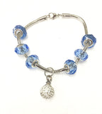 "Aqua Blue" murano bead cremation Bracelet, Cremation Bracelet - ExquisiteUrns