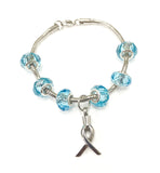 "Azure Blue" murano bead cremation Bracelet, Cremation Bracelet - ExquisiteUrns