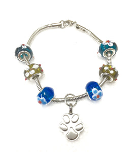 "Lily on the bead" murano bead cremation Bracelet, Cremation Bracelet - ExquisiteUrns