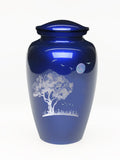 Elegance Series Blue Mother Of Pearl Full Moon Adult Cremation Urn - ExquisiteUrns