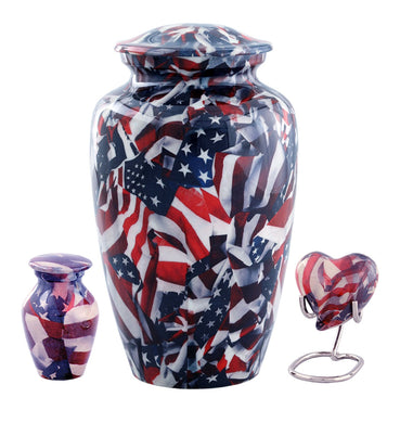 American Flag Wrapped Military Cremation Urn - ExquisiteUrns