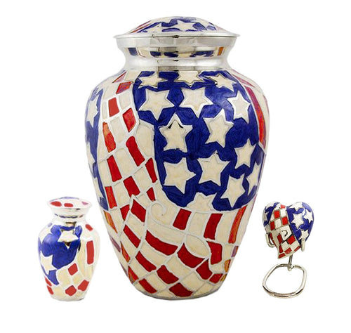 American Flag Cremation Urn - ExquisiteUrns