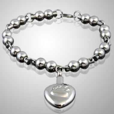 Classic Paw Stainless Steel Cremation Keepsake Bracelet - ExquisiteUrns