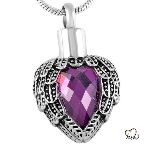 Red Heart Silver Keepsake Cremation Pendant Jewelry for Ashes - ExquisiteUrns
