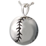 Baseball Stainless Steel Cremation Pendant Jewelry - Urn Necklace - Lockets For Ashes- ExquisiteUrns - Back View