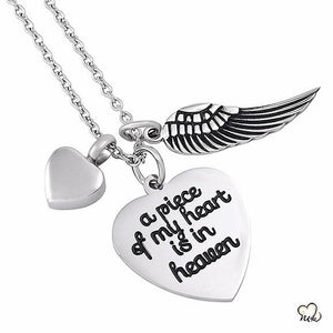 "A Piece of My Heart" Poetry Memorial Pendant - Heart