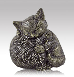 Sleeping Cat Urn For Ashes in Bronze - ExquisiteUrns