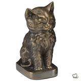 Pet Urn - Pet Cremation Urn - Sitting Cat Figurine Custom Pet Urn For Ashes in Bronze - ExquisiteUrns
