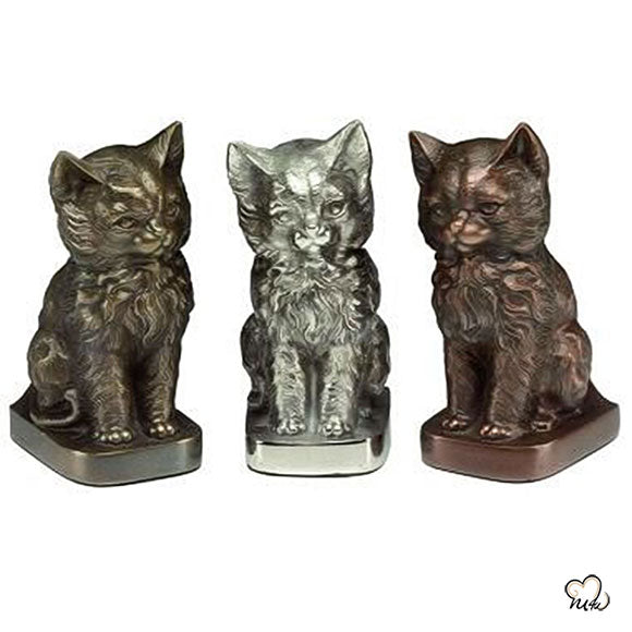 Pet Urn - Pet Cremation Urn - Sitting Cat Figurine Custom Pet Urn For Ashes in Copper, Bronze, and Silver- ExquisiteUrns