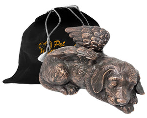 Pet Urn - Sleeping Dog Urn For Dogs Ashes - Metal Urn with Copper Finish - ExquisiteUrns