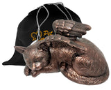 Pet Urn - Sleeping Cat Urn For Cats Ashes - Metal Urn with Copper Finish - ExquisiteUrns