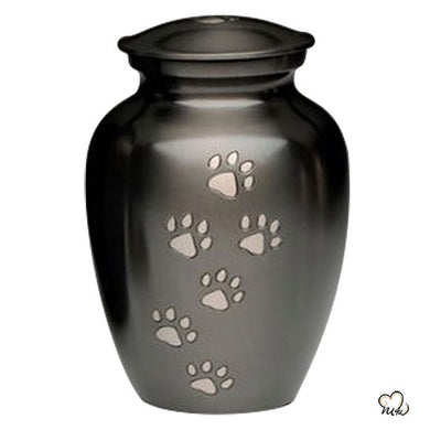 Classic Medium Pet Urns For Pet Ashes - Paw Print Pet Keepsake Urn in Slate-  ExquisiteUrns