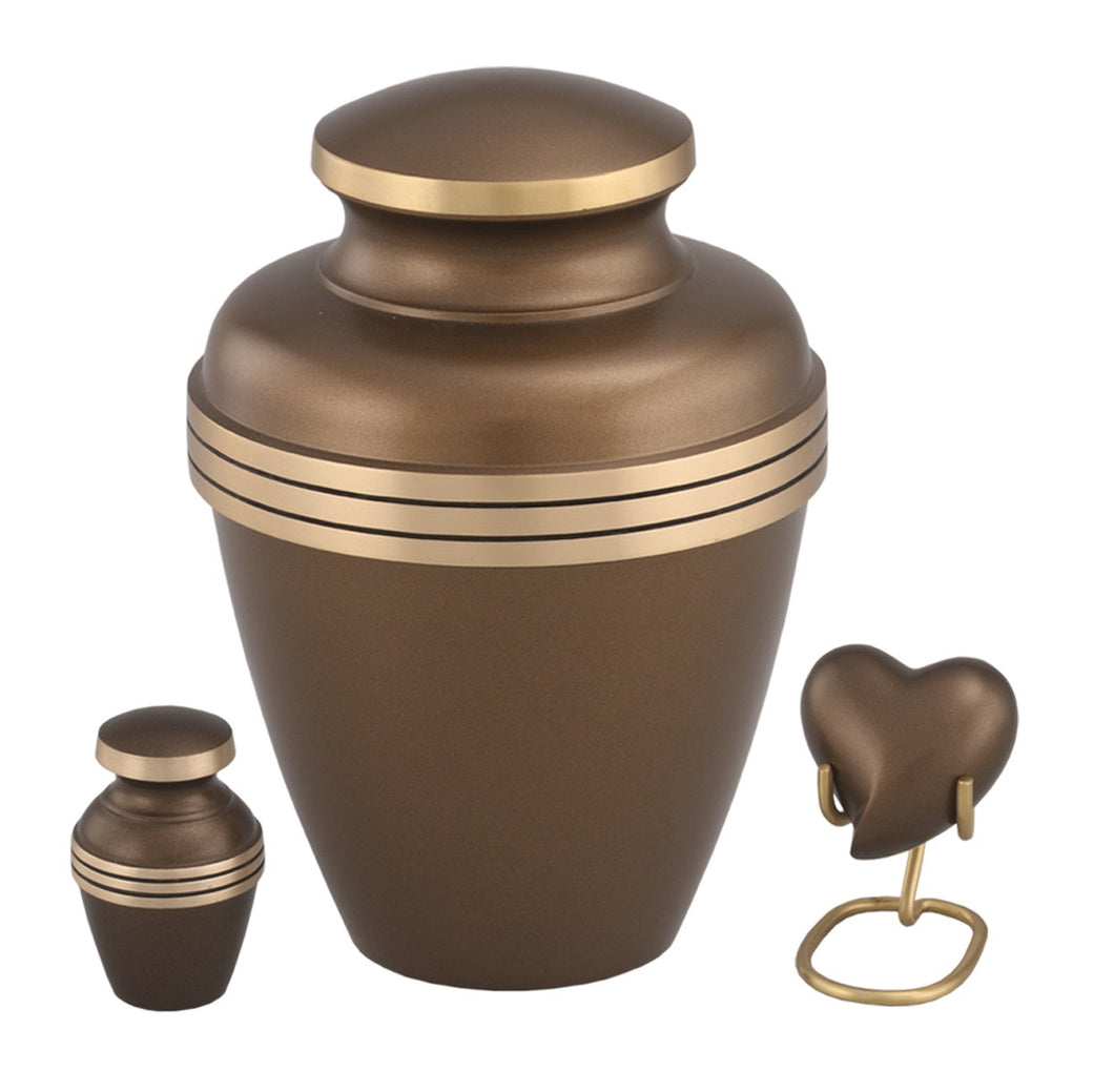 Ashen Bronze & Gold Cremation Urn - ExquisiteUrns