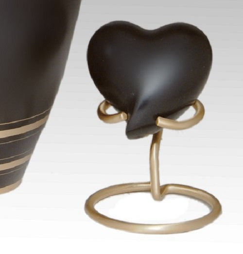 Elegant Brown Urn for Ashes with 6 Golden Circle Bands - ExquisiteUrns