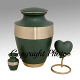 Green Band Brass Cremation Urn, Special Offer - ExquisiteUrns
