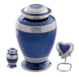 Scratch & Dent Blue Speckled & Silver Adult Cremation Urn - ExquisiteUrns