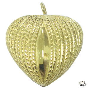 Wing on Heart Cremation Jewelry - Gold Plated - ExquisiteUrns