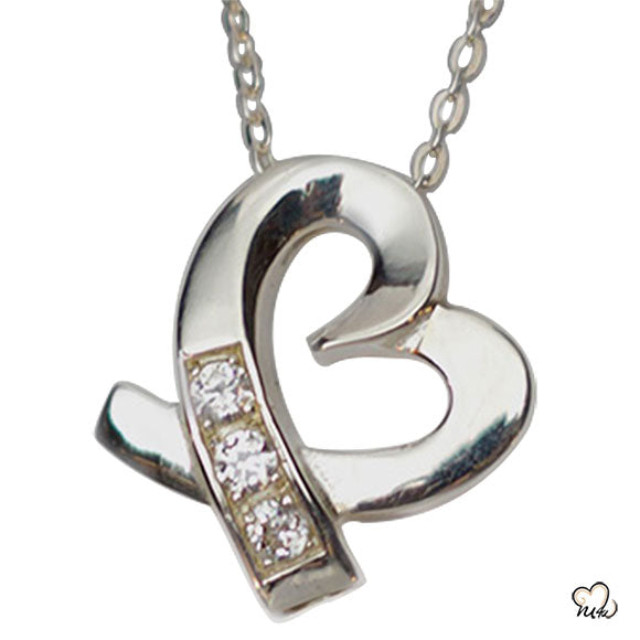 Silver Caring Heart Jewelry - ExquisiteUrns
