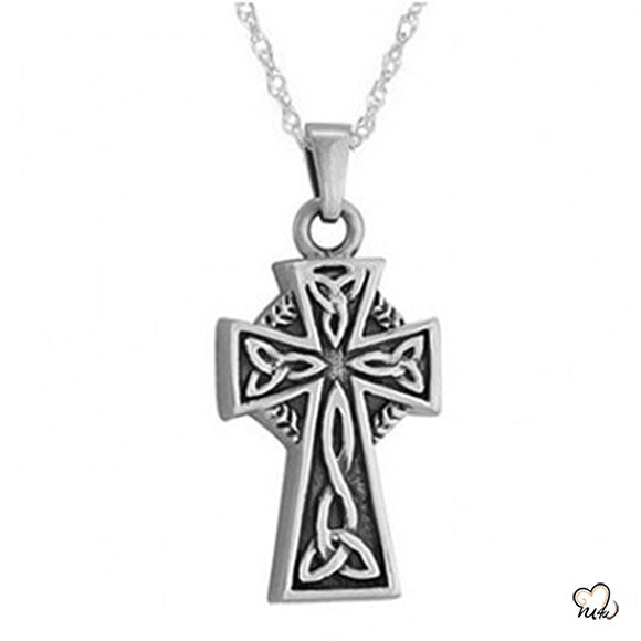 Celtic Cross Cremation Jewelry Keepsake Pendant - ExquisiteUrns