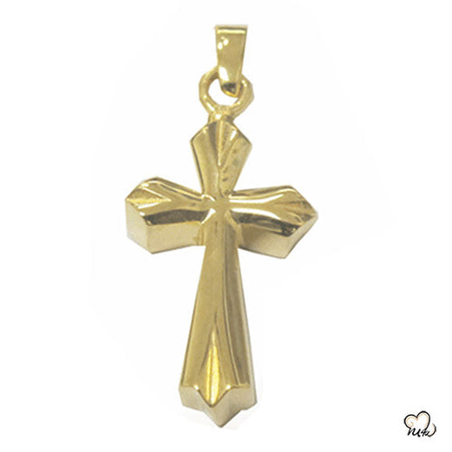 Elegant Cross Cremation Jewelry - Gold Plated - ExquisiteUrns