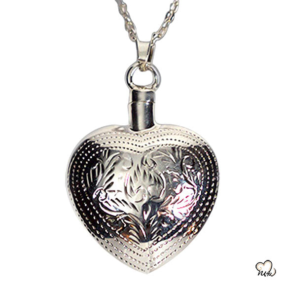 Silver Art Heart Jewelry - ExquisiteUrns