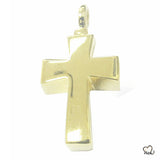 Classic Cross Cremation Jewelry - Gold Plated -Cremation Pendant - Urn Necklace - Lockets For Ashes - ExquisiteUrns - Side View