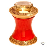 Baroque Red Tealight Cremation Urn, Tealight Urn - ExquisiteUrns