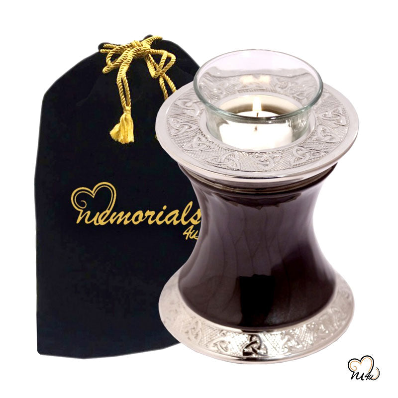 Baroque Shadow Tealight Cremation Urn, Tealight Urn - ExquisiteUrns