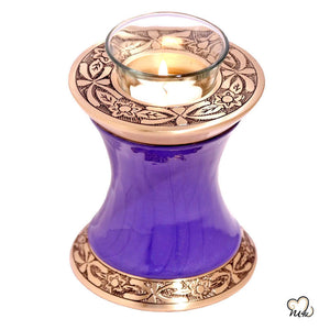 Baroque Purple Tealight Cremation Urn, Tealight Urn - ExquisiteUrns