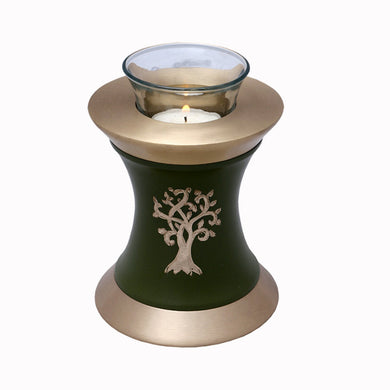 Green Tree of Life Tealight Urn - ExquisiteUrns