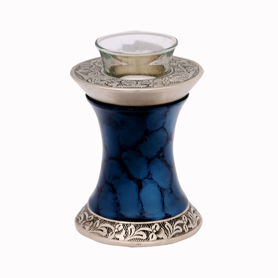 Midnight Iris Brass Cremation Urn - ExquisiteUrns