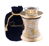 Elite Mother Of Pearl Brass Cremation Urn - ExquisiteUrns
