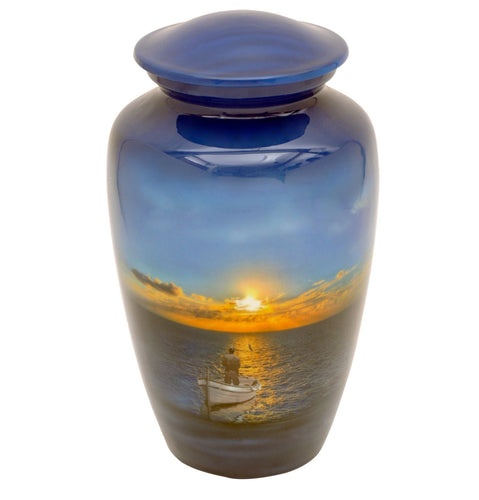 Fishing At Sunrise Adult Cremation Urn - ExquisiteUrns