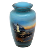 Lighthouse Over The Rocky Shore Adult Cremation Urn - ExquisiteUrns