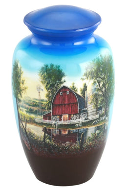 Red Barn Homestead Adult Cremation Urn - ExquisiteUrns