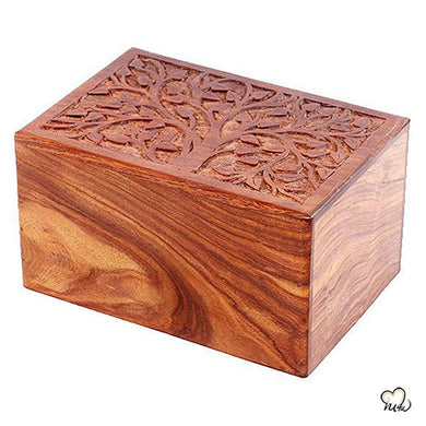 Solid Rosewood Cremation Urn - Real Tree Design - ExquisiteUrns