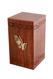 Solid Rosewood Wooden Urn with Applique - ExquisiteUrns