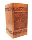 wooden urns for ashes - handcrafted decorative wood urns - handmade wooden cremation boxes - wood urns for human ashes