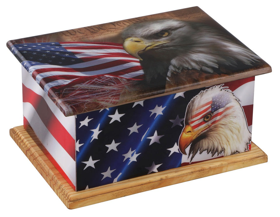 American Eagle Wooden Wrap Urn - ExquisiteUrns