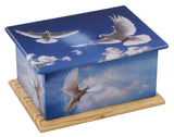 Flying Dove Wooden Wrap Urn - ExquisiteUrns