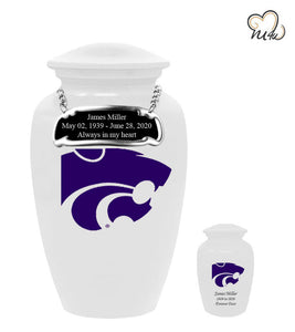 Kansas State University Wildcats College Cremation Urn - White - ExquisiteUrns