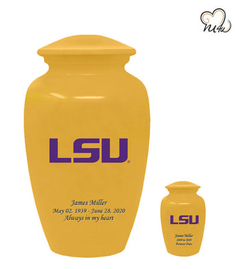 Louisiana State University Tigers College Cremation Urn - Yellow - ExquisiteUrns