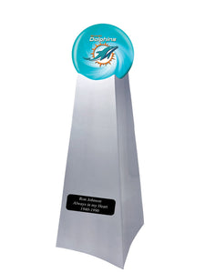 Championship Trophy Cremation Urn with Optional Miami Dolphins Ball Decor and Custom Metal Plaque