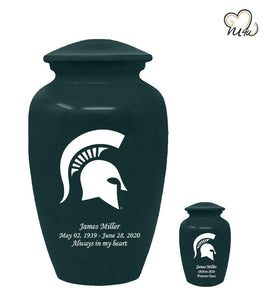 Michigan State University Spartans College Cremation Urn - Green - ExquisiteUrns