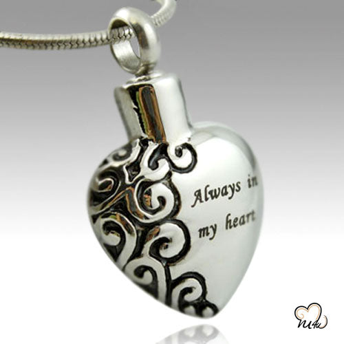 My Heart Stainless Steel Keepsake Cremation Pendant, Cremation Pendant - ExquisiteUrns