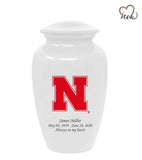 Nebraska University Cornhuskers College Cremation Urn - White - ExquisiteUrns